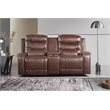 Pemberly Row 2-Piece Manual Reclining Sofa Set with Nailhead in Brown
