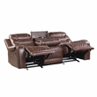 Pemberly Row 2-Piece Manual Reclining Sofa Set with Nailhead in Brown