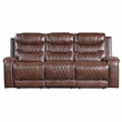 Pemberly Row 2-Piece Manual Reclining Sofa Set with Nailhead in Brown