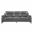 Pemberly Row Top Grain Leather 2-Piece Sofa Set with Pillow-Top Arms - Dark Gray