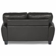 Pemberly Row Faux Leather 2-Piece Retro-Style Sofa Set 300 lbs in Black