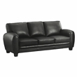 Pemberly Row Faux Leather 2-Piece Retro-Style Sofa Set 300 lbs in Black