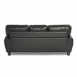 Pemberly Row Faux Leather 2-Piece Retro-Style Sofa Set 300 lbs in Black