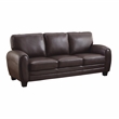 Pemberly Row Faux Leather 2-Piece Retro-Style Sofa Set 300 lbs in Dark Brown