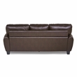 Pemberly Row Faux Leather 2-Piece Retro-Style Sofa Set 300 lbs in Dark Brown
