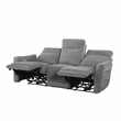 Pemberly Row Chenille 2-Piece Power Lay-Flat Reclining Sofa Set with USB in Gray