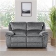 Pemberly Row Microfiber 2-Piece Manual Reclining Sofa Set 300 lbs in Gray