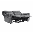 Pemberly Row Microfiber 2-Piece Manual Reclining Sofa Set 300 lbs in Gray