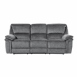Pemberly Row Microfiber 2-Piece Manual Reclining Sofa Set 300 lbs in Gray