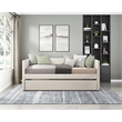 Pemberly Row Textured Fabric Daybed with Pull-Out Trundle 300 lbs in Beige