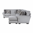 Pemberly Row Chenille 2-Piece Reversible Sectional with Faux Fur Pillows in Gray