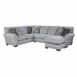 Pemberly Row Chenille 2-Piece Reversible Sectional with Faux Fur Pillows in Gray