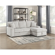 Pemberly Row Corduroy 2-Piece Sectional with Right Storage Chaise & Bed in Gray