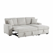 Pemberly Row Corduroy 2-Piece Sectional with Right Storage Chaise & Bed in Gray