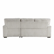 Pemberly Row Corduroy 2-Piece Sectional with Right Storage Chaise & Bed in Gray