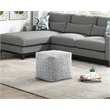 Pemberly Row Chenille Square Accent Pouf with Non-Slip Bottom in Multi-Color