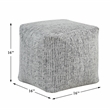 Pemberly Row Chenille Square Accent Pouf with Non-Slip Bottom in Multi-Color
