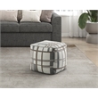 Pemberly Row Jacquard Geometric Square Accent Pouf 300 lbs in Multi-Color
