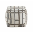 Pemberly Row Jacquard Geometric Square Accent Pouf 300 lbs in Multi-Color