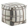 Pemberly Row Jacquard Geometric Square Accent Pouf 300 lbs in Multi-Color