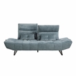Pemberly Row Chenille Sofa with Power Seat Depth and Headrests in Blue