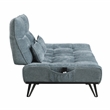 Pemberly Row Chenille Sofa with Power Seat Depth and Headrests in Blue
