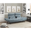 Pemberly Row Chenille Sofa with Power Seat Depth and Headrests in Blue
