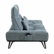 Pemberly Row Chenille Sofa with Power Seat Depth and Headrests in Blue