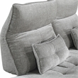 Pemberly Row Chenille Sofa with Power Seat Depth and Headrests in Gray