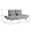 Pemberly Row Chenille Sofa with Power Seat Depth and Headrests in Gray