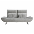 Pemberly Row Chenille Sofa with Power Seat Depth and Headrests in Gray