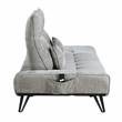 Pemberly Row Chenille Sofa with Power Seat Depth and Headrests in Gray