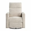 Pemberly Row Chenille Swivel Glider Reclining Chair 300 lbs in Quartz