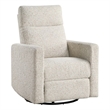 Pemberly Row Chenille Swivel Glider Reclining Chair 300 lbs in Quartz