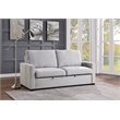 Pemberly Row Textured Fabric Convertible Studio Sofa with Pull-Out Bed in Gray