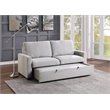 Pemberly Row Textured Fabric Convertible Studio Sofa with Pull-Out Bed in Gray