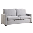 Pemberly Row Textured Fabric Convertible Studio Sofa with Pull-Out Bed in Gray