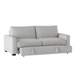 Pemberly Row Textured Fabric Convertible Studio Sofa with Pull-Out Bed in Gray