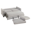 Pemberly Row Textured Fabric Convertible Studio Sofa with Pull-Out Bed in Gray