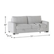 Pemberly Row Textured Fabric Convertible Studio Sofa with Pull-Out Bed in Gray