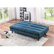 Pemberly Row Textured Fabric Click Clack Convertible Armless Sofa in Blue