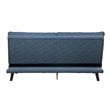 Pemberly Row Textured Fabric Click Clack Convertible Armless Sofa in Blue