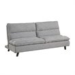 Pemberly Row Textured Fabric Click Clack Convertible Armless Sofa in Light Gray
