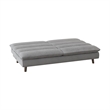 Pemberly Row Textured Fabric Click Clack Convertible Armless Sofa in Light Gray