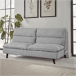 Pemberly Row Textured Fabric Click Clack Convertible Armless Sofa in Light Gray