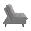 Pemberly Row Textured Fabric Click Clack Convertible Armless Sofa in Light Gray