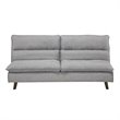 Pemberly Row Textured Fabric Click Clack Convertible Armless Sofa in Light Gray