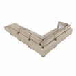 Pemberly Row Microfiber 6-Piece Modular Sectional with Ottoman 300 lbs in Brown