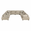Pemberly Row Microfiber 8-Piece Modular Sectional 300 lbs in Brown