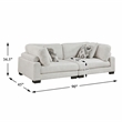 Pemberly Row Textured Microfiber Modular Love Seat with Pillows 300 lbs in Beige
